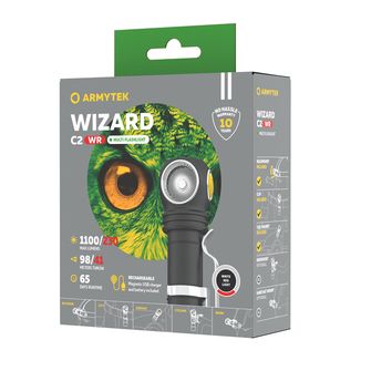 ArmyTek Wizard C2 WR Magnet Fehér és piros LED-es fejlámpa mágneses tartóval 1100 lm akkumulátor teljesítmény 3 óra 65 g