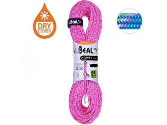 BEAL félmászókötél Ice Line Unicore 8,1 mm 2 × 50 m, fukszia / kék