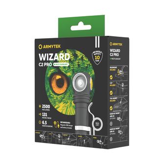 ArmyTek Wizard C2 Pro Magnet fehér LED-es kézi zseblámpa mágneses rögzítéssel 2500 lm 4800 h 65