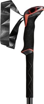 LEKI Trekking botok Makalu, élénkpiros-fekete-sötét antracit, 110 - 145 cm
