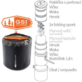 GSI Outdoors 2 személyes főzőedény készlet Halulite Dualist HS 1.8 l