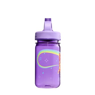 Nalgene Baby Water Bottle Grip-n-Gulp Sustain 0,35 L, fedővel, lila zenei zsiráffal