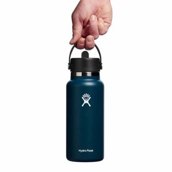 Hydro Flask Széles termo palack szájjal 32 OZ Wide Flex Straw Cap, indigo
