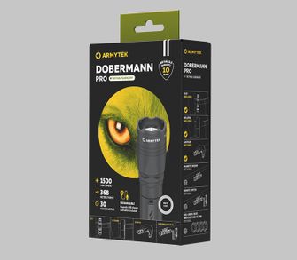 ArmyTek Dobermann Pro fehér LED-es zseblámpa 1400 lm akkumulátor teljesítmény 114 g