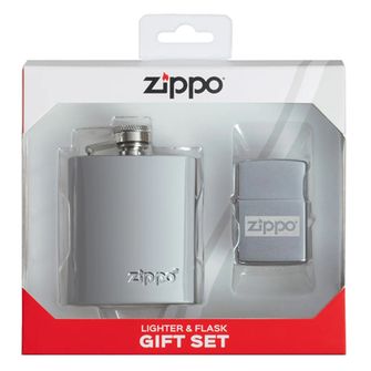 Zippo öngyújtó és krómozott palack