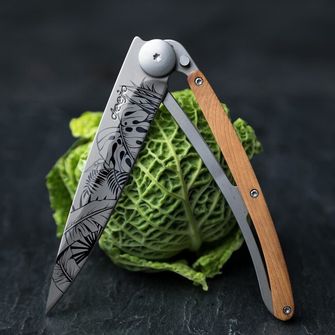 Deejo összecsukható kés Tattoo Wood Jungle