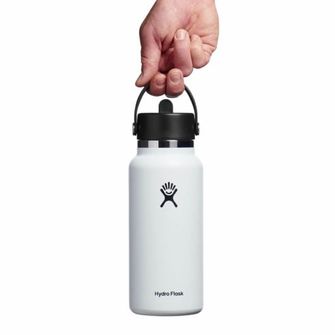 Hydro Flask Széles termo palack szájjal 32 OZ Wide Flex Straw Cap, fehér