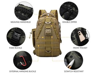 DRAGOWA TACTICAL Egypántos hátizsák Charlie 20 L, khaki színű