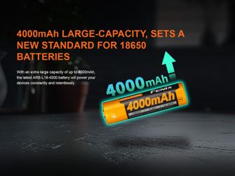 Fenix újratölthető akkumulátor Fenix 18650 4000 mAh (Li-Ion)