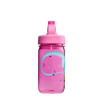 Nalgene Baby Water Bottle Grip-n-Gulp Sustain 0,35 l, fedővel, rózsaszín zenélő elefánt