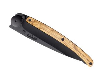 Deejo összecsukható kés Serration black olive wood