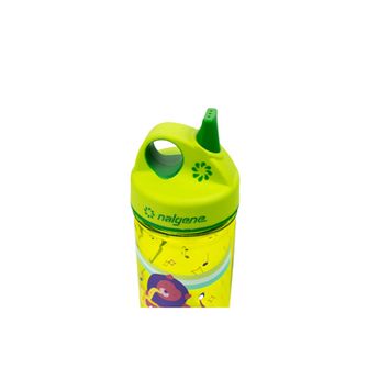 Nalgene Kids Grip-n-Gulp Sustain 0,35 l-es gyerek vizes palack fedővel, zöld, zenélő oroszlán