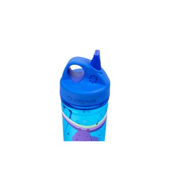 Nalgene Baby Water Bottle Grip-n-Gulp Sustain 0,35 l fedővel, kék, zenélő víziló