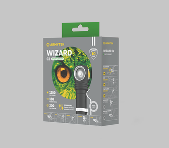 ArmyTek Wizard C2 Magnet Fehér LED-es fejlámpa mágneses tartóval 1200 lm 4800 h 64 g