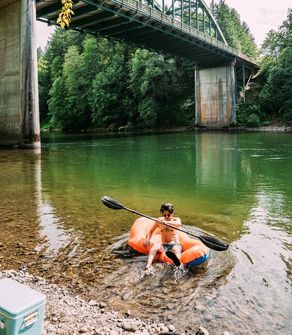 Klymit Packraft LiteWater Dinghy (LWD), narancssárga és kék színben