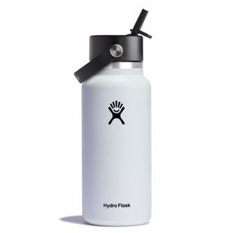 Hydro Flask Széles termo palack szájjal 32 OZ Wide Flex Straw Cap, fehér